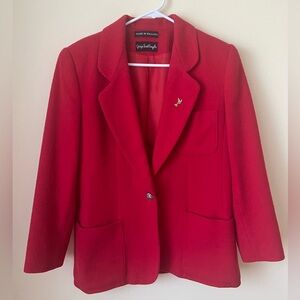 Giorgio Sant Angelo Wool Blazer Red Size 8